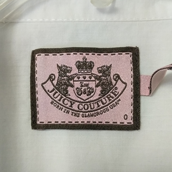 [Juicy Couture] Pleated Tie Front Button-up blouse - Picture 6 of 7